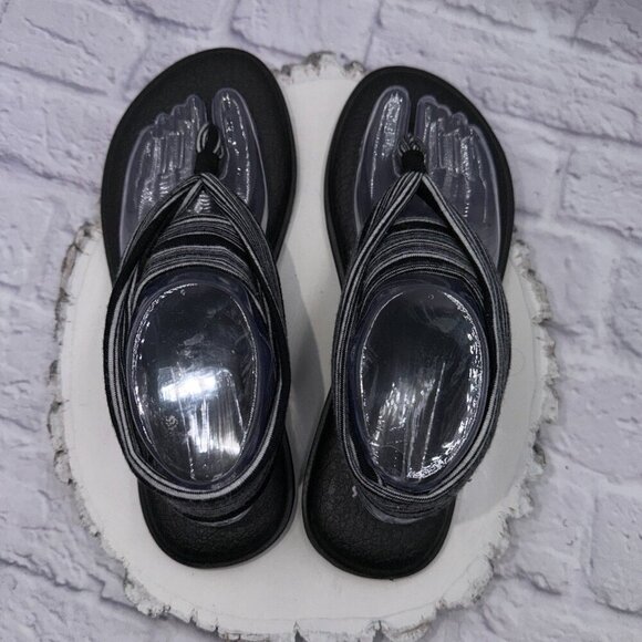 Sanuk Women's Size 10 Yoga Sling 2 Sandals Black and White - Picture 7 of 11